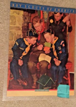 Vintage Bsa Norman Rockwell 1955 Large Laminated Poster “the Right Way”