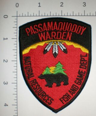 Me Maine Passamaquoddy Indian Tribe Fish & Game Warden Dnr Tribal Police Patch