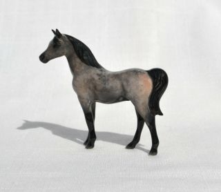 Tiny SM Dark Dapple Gray Grey Arabian Horse Ceramic China Figurine 2