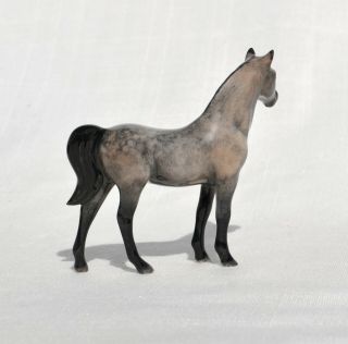 Tiny SM Dark Dapple Gray Grey Arabian Horse Ceramic China Figurine 3