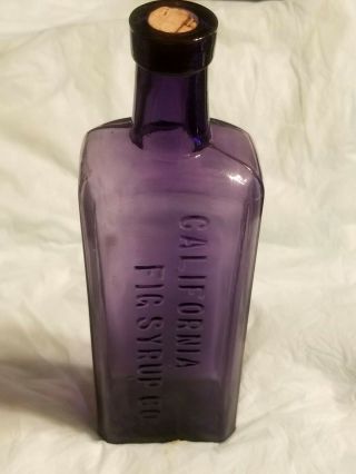 Purple Colored California Fig Syrup Bottle San Francisco 1890s Era Dug L@@k