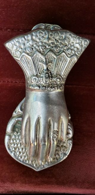 Antique Vintage Plated Brass Victorian Era Hand Clip