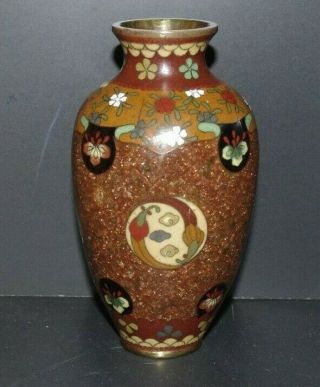 Antique Japanese Cloisonne Vase Meiji Period 19th Century