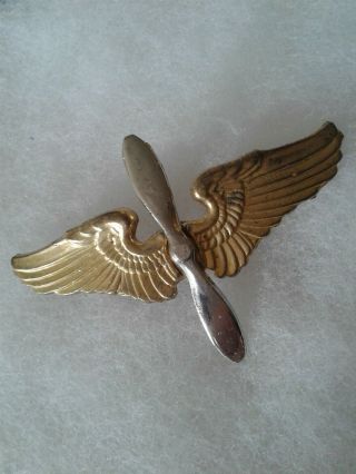 Authentic Wwii Us Army Air Corp Cap Badge Insignia Nh