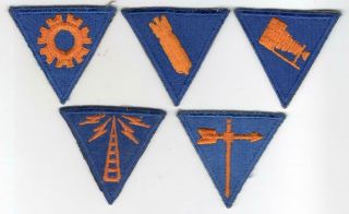Full Set Of 5 Ww 2 Us Army Air Corps Specialist Patches Inv P084