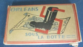 Old 1944 Wwii - Orleans France Souvenir Photo Cards Set Of 20 - Sous La Botte