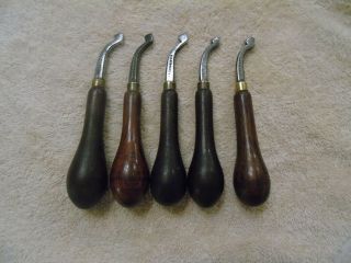 Vintage Leather Tools,  5 C S Osborne Single Edge Creasers 1,  2,  3,  4,  5