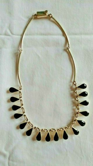 Vintage Mexico 925 Sterling Silver Black Onyx Necklace 47 gm 3