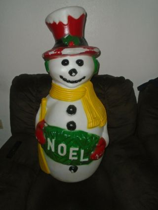 Vintage Empire Snowman Noel Lighted Blow Mold Yard Decoration 39  Large