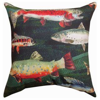 Pillows - " Gone Fishing " Indoor Outdoor Pillow - 18 " Square - Lake House Decor