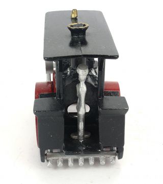 Vintage Black Huber Cast Aluminum Steam Tractor Road Roller Toy 3