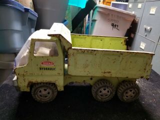 Vintage Green Tonka 13 " Pressed Steel Hydraulic Dump Truck