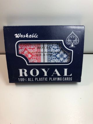 Royal Playing Cards 2 - Decks Poker Size Royal 100 Plastic Playing Cards Set In P