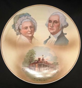 Vintage Mt Vernon,  George & Martha Washington Porcelain Plate Hand Painted