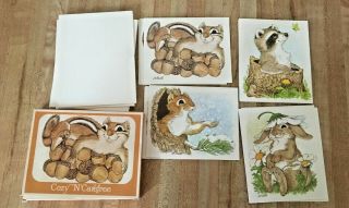 Vintage Current Linda Powell Animal Critters Notecard Set Of 12