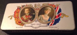 King George V & Queen Mary Silver Jubilee Tin 1935 Cadbury Chocolate Tin