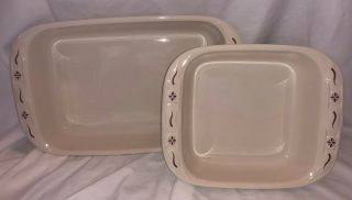 Longaberger Pottery Woven Traditions Red Baking Dish 9” X 13” And 8 X 8 3 Qt (2)