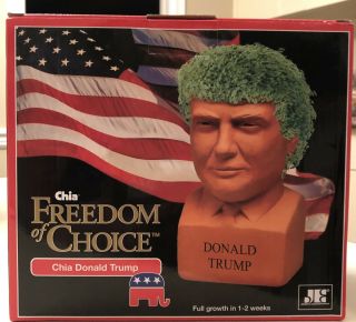 Chia Pet Donald Trump,  Decorative Pottery Planter,  Freedom Of Choice Nib