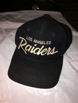 Mens Vintage Sports Specialties Los Angeles Raiders Black Snapback Hat One Size