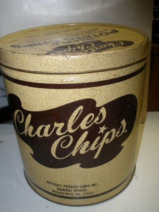 Vintage Charles Potato Chip Waffle Chips 1 Lb Tin Can