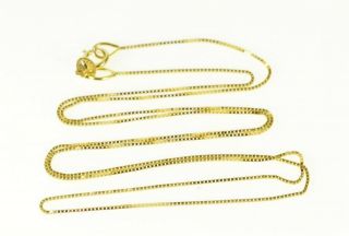 14K 0.  6mm Classic Box Chain Square Link Necklace 18 