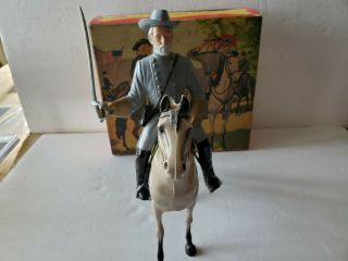 Vintage Hartland Plastics Robert E.  Lee w/ Horse,  Accessories and Box Complete 2