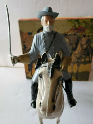 Vintage Hartland Plastics Robert E.  Lee w/ Horse,  Accessories and Box Complete 3