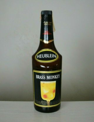Vtg Heublein Brass Monkey Liquor Liqueur Smirnoff Vodka Rum Cocktail Bottle