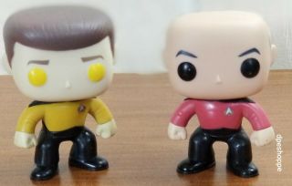 Funko Pop Captain Jean Luc Picard & Data Star Trek Next Generation Loose No Box