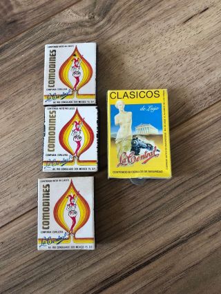 Vintage Clasicos La Central Mexico Match Box With Matches Ladies Artwork