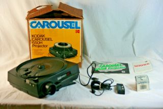 Vintage Kodak Carousel 650h Slide Projector W/ Remote & Extra Bulb,  Box