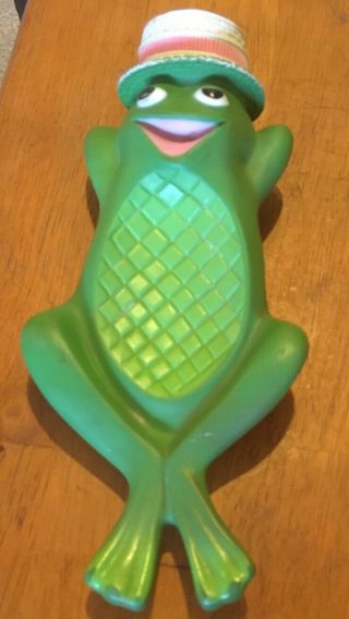 Vintage Avon Freddy The Frog Rubber Floating Soap Dish 8 "