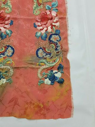 Antique Chinese Hand Embroidery Qing Dynasty Sleeve Band 99x32cm 3