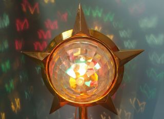 Vintage Bradford Celestial Star Christmas Tree Topper Motion Light Ornament
