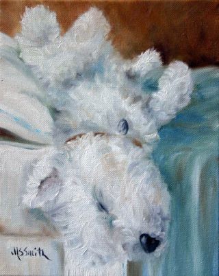 Mssmith Westie West Highland Terrier Print Dog Portrait