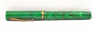 Vintage Sheaffer Bright Emerald Green White Dot Lifetime Flat Top Fountain Pen