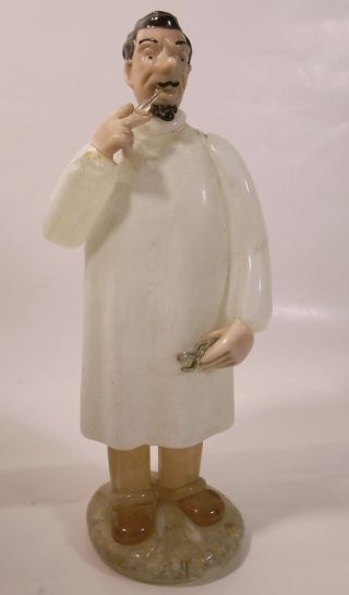 Glass Hand Made Statue Of A Dentist 8 In.  Label American Cut Crystal Corp.