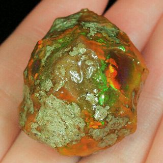92.  4ct Natural Ethiopian Black Chocolate Opal Facet Rough Specimen Yqog1165