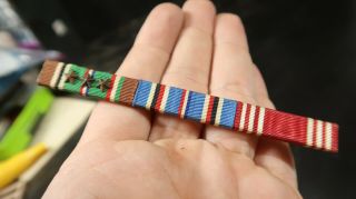 Wwi Us Navy 3 Place Ribbon Bar Good Conduct American European Campaign