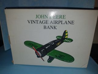 John Deere Vintage Diecast Airplane Bank,  Model R,  40019,  1992,  Plane
