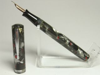 1930´s Waterman´s 92 Ideal Marbled Fountain Pen Flexy M Nib Freshly Serviced