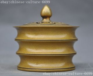 3 " Marked Old Chinese Bronze Buddhism Temple Joss Incense Burner Censer