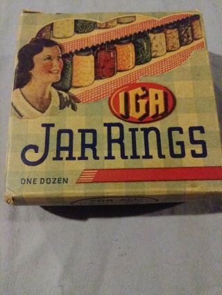 Extremely Rare Vintage Iga Fruit Jar Rings Jar Rubbers Box