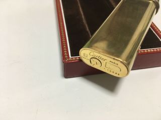 Vintage Cartier gas lighter gold line pattern Swiss made 3
