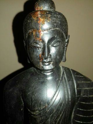 Antique Chinese Hand Carved Wood Wooden Buddha Buddhist Statue Figure Ornament