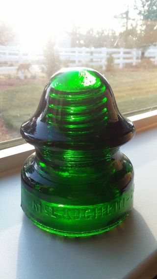 Glass Insulator,  Bright Emerald Green,  Mclaughlin - 20,  Cd - 164,  Rdp,  Vnm