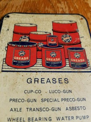 1930s Vintage Co - Op Greases Oil Tin Sign Old Dealer Diesel Case Ih John Deere