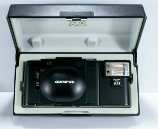 Vintage Olympus Xa W A11 Flash 35mm Film Camera W/ Case
