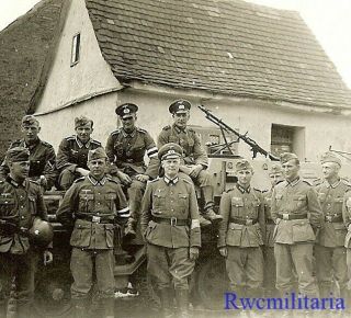 Best Wehrmacht Truppe Posed In Village By Sdkfz.  251 Armored Halftrack