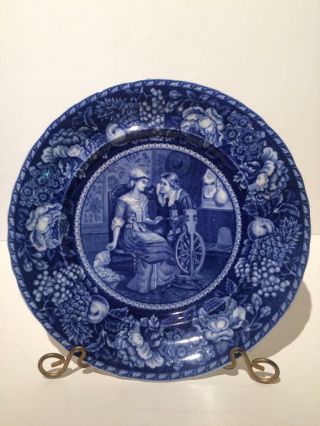 Rowland And Marsellus Staffordshire Plate,  Priscilla And John Alden